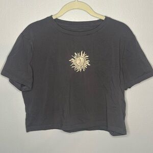 Cropped T-Shirt with Graphic Design
